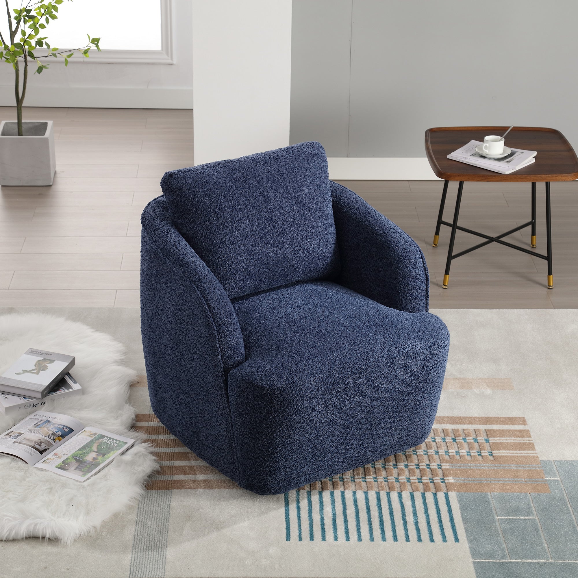 Astrid Barrel Boucle Accent Chair