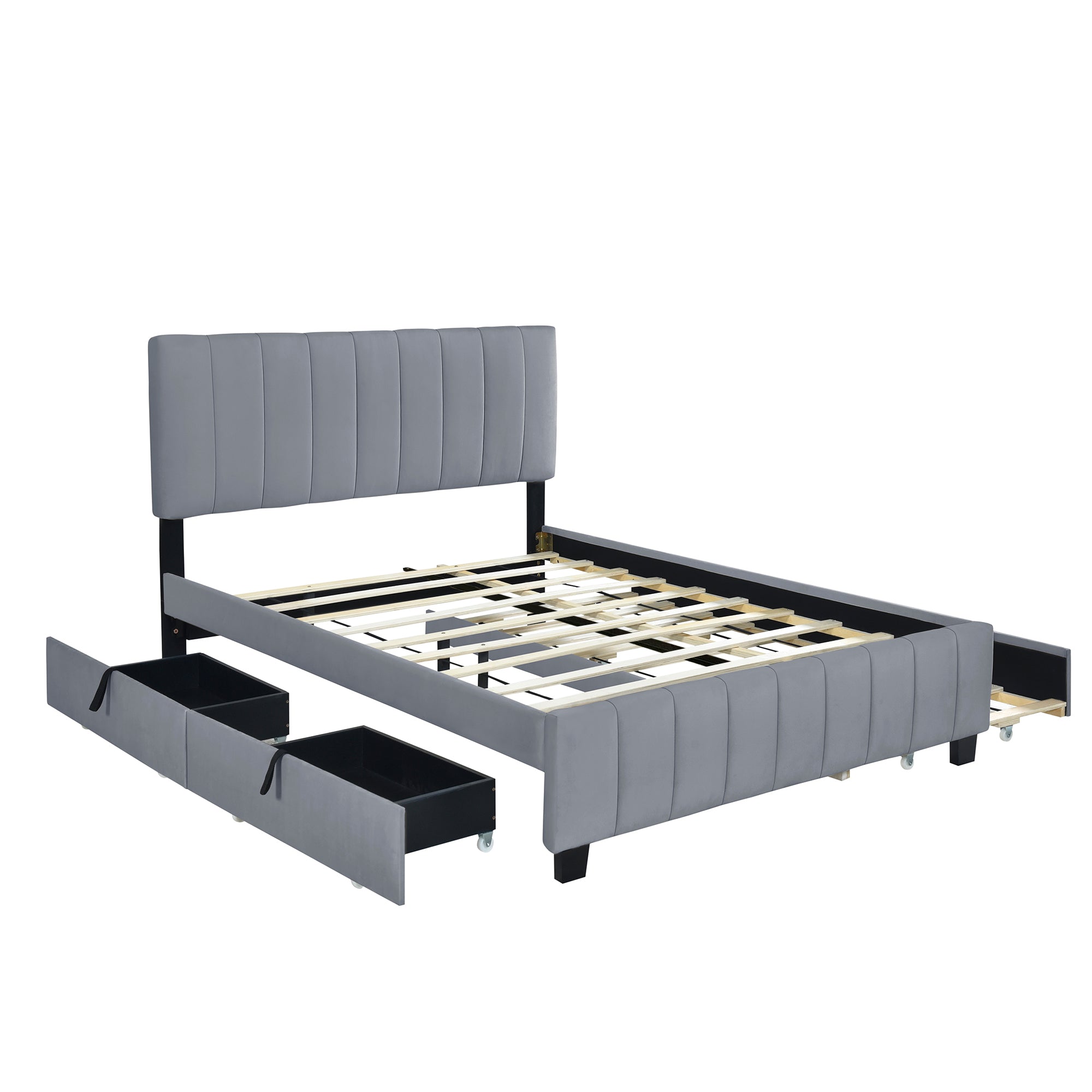 Ditte Velvet Queen Platform Bed Frame