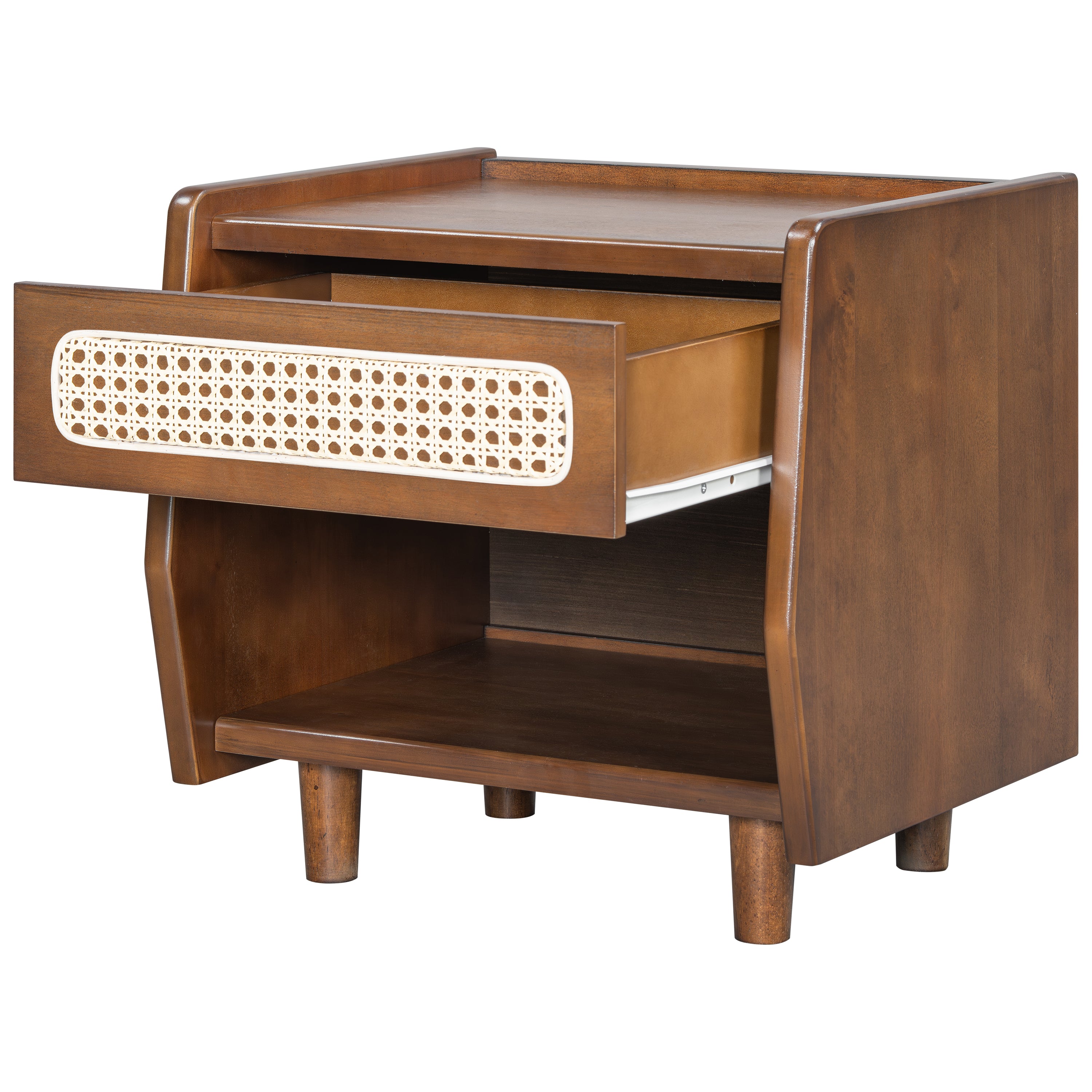 Ebba Storage Walnut Nightstand