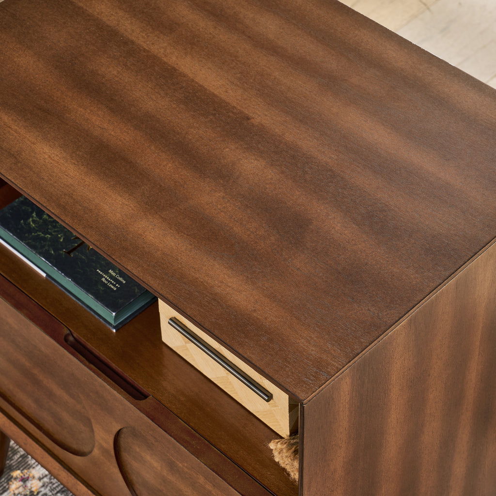 Hedda Fluted Walnut Nightstand