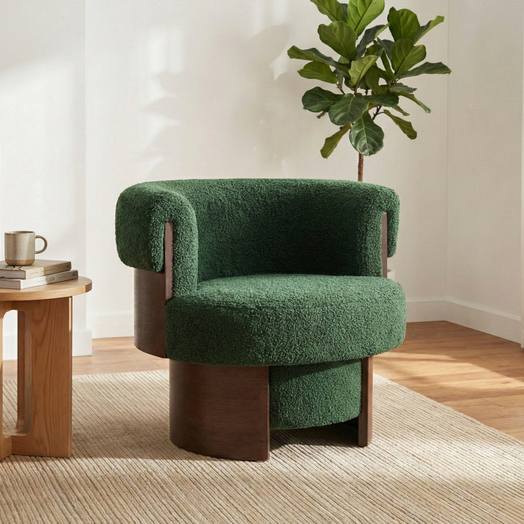 Njord Curved Boucle Accent Chair