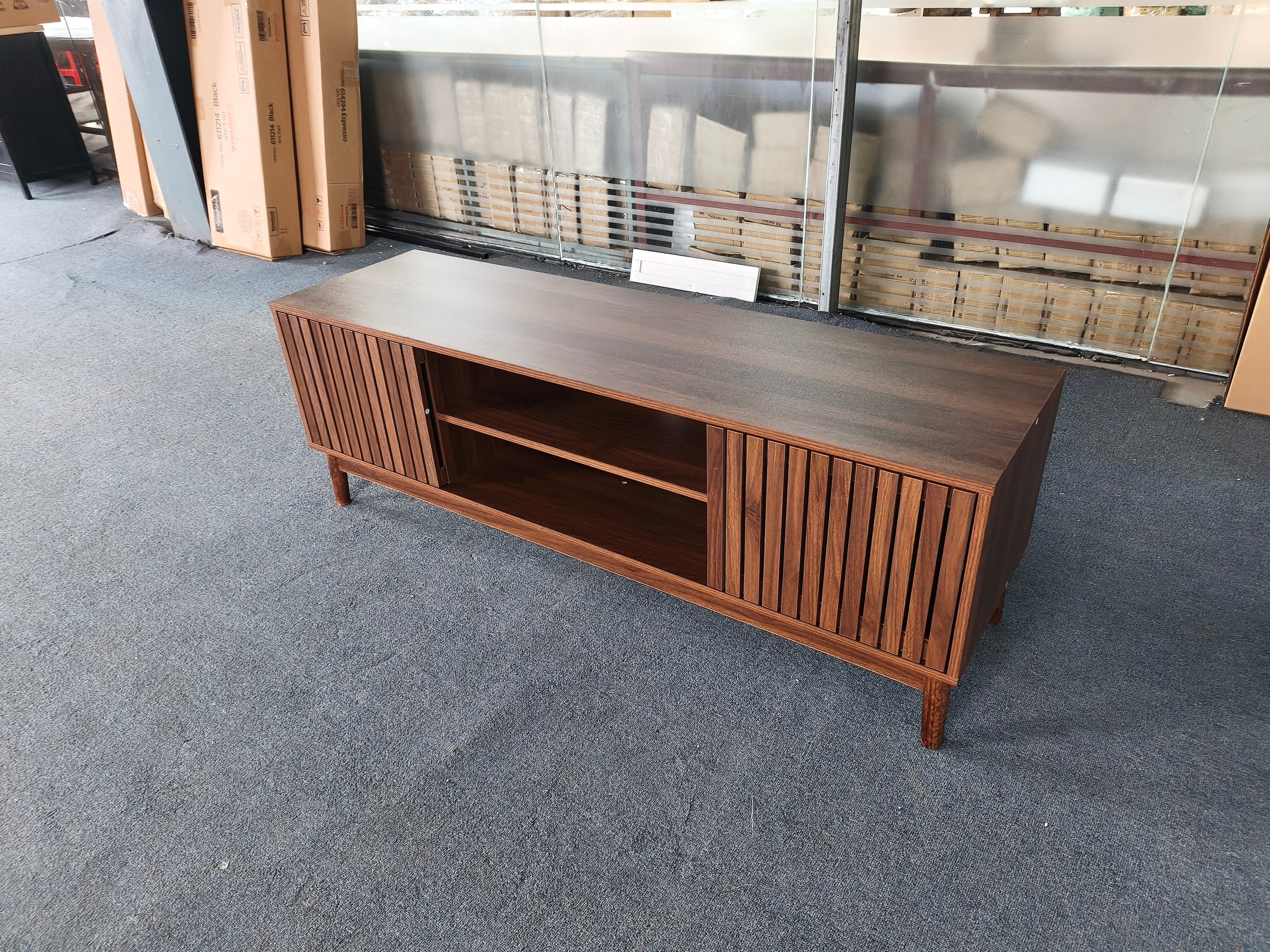 Nils Storage Walnut TV Stand