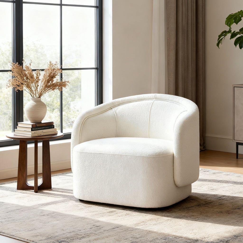 Liv Curved Boucle Accent Chair
