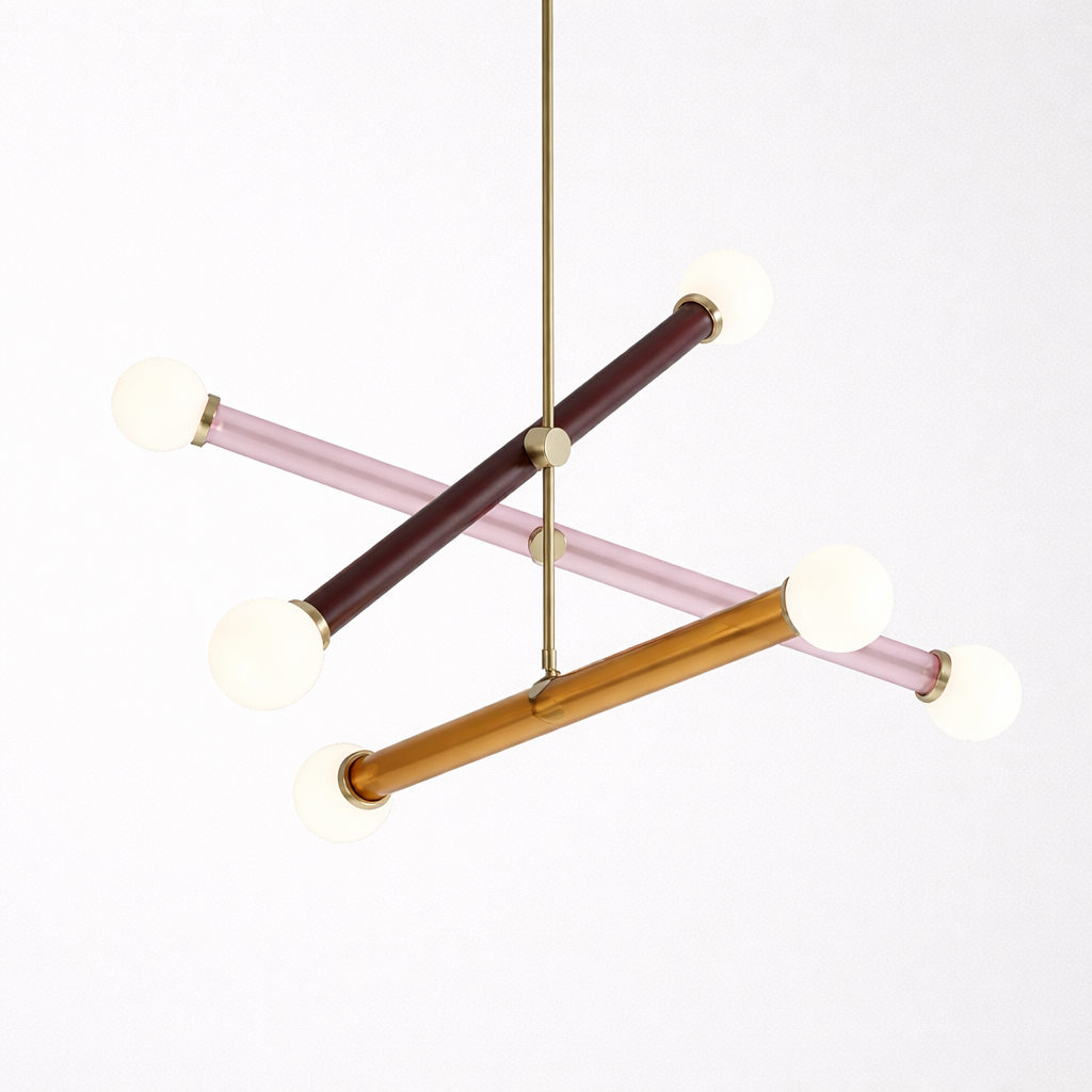 Kleurrijke Hanglamp Met Art Deco Geïnspireerde Vorm