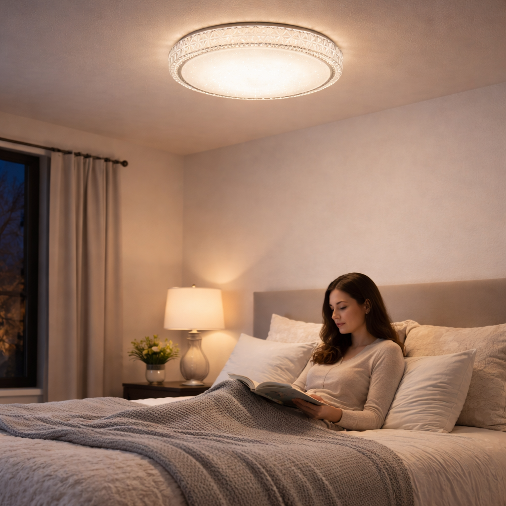 Plafonnier LED rond avec répartition uniforme de la lumière