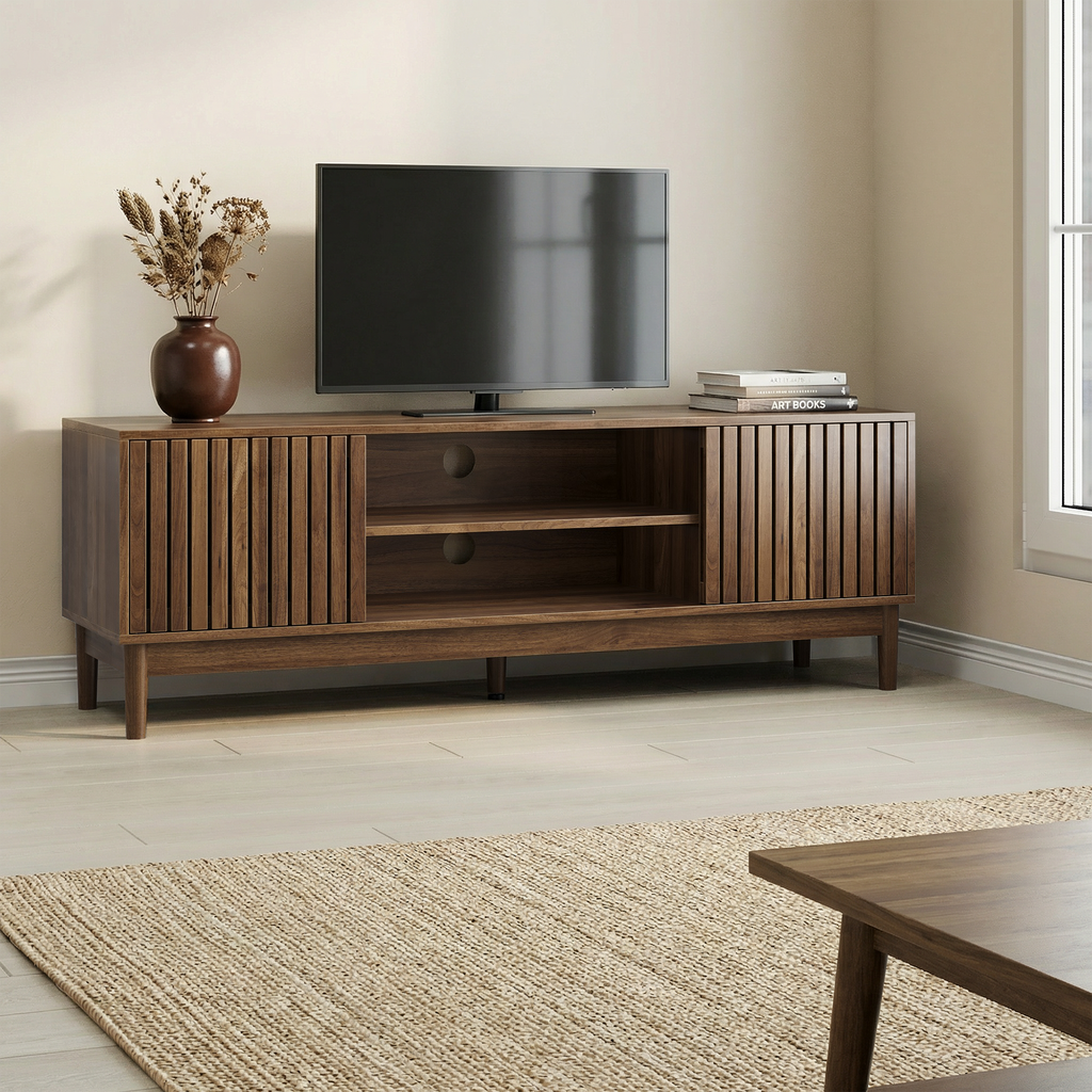 Nils Storage Walnut TV Stand