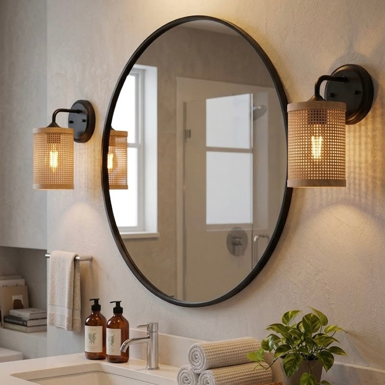 Cilla Rattan Wall Sconce