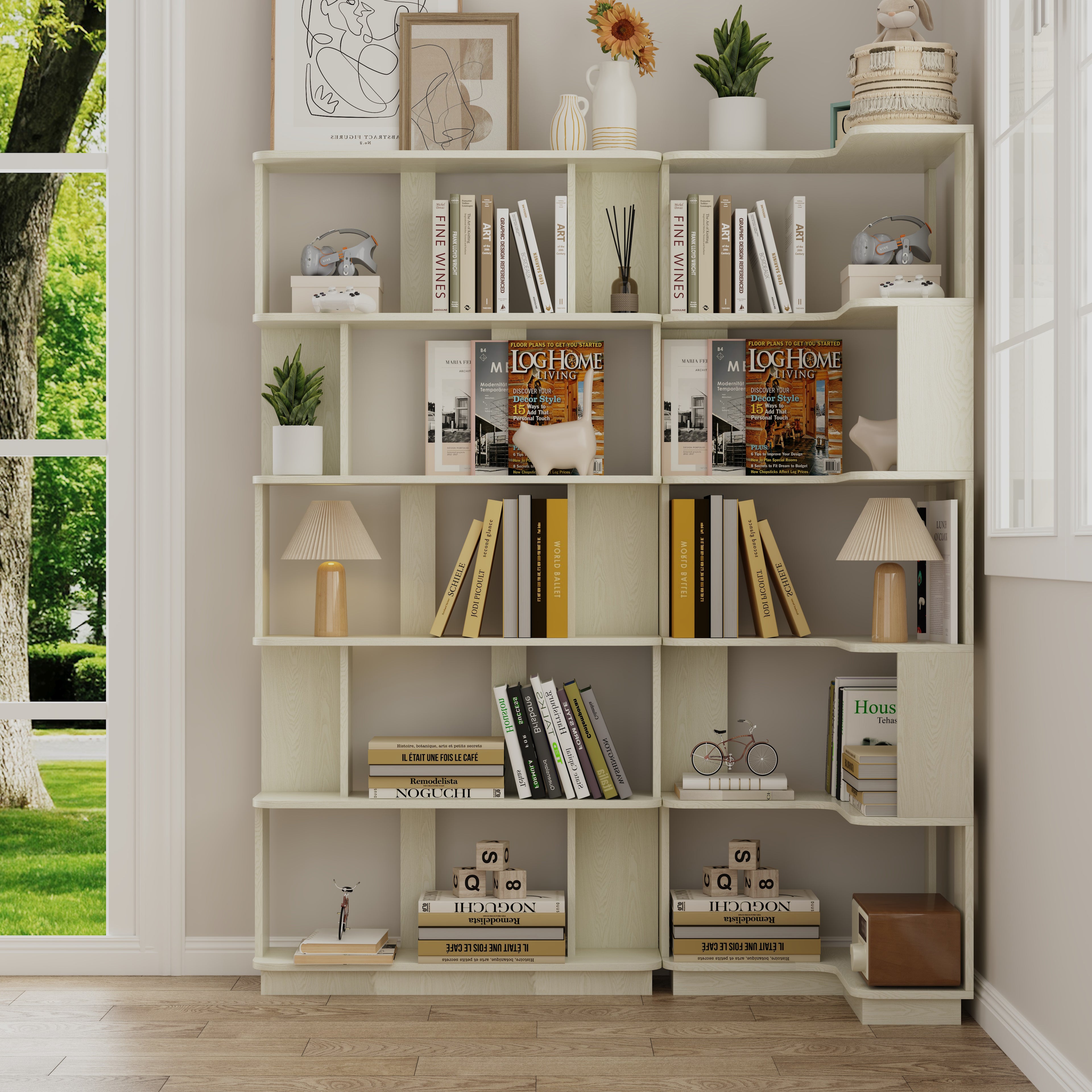 Ingolf Corner Oak Bookshelf