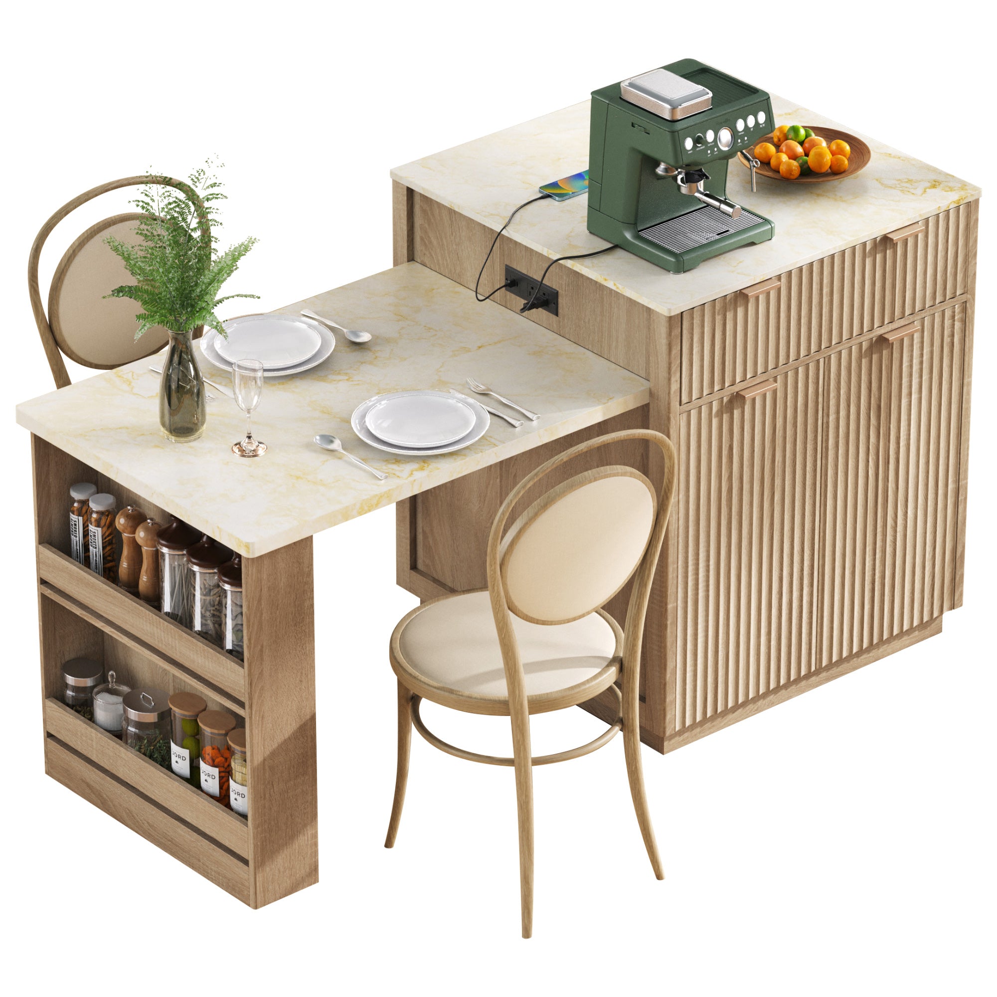 Otto Fluted Kitchen Island