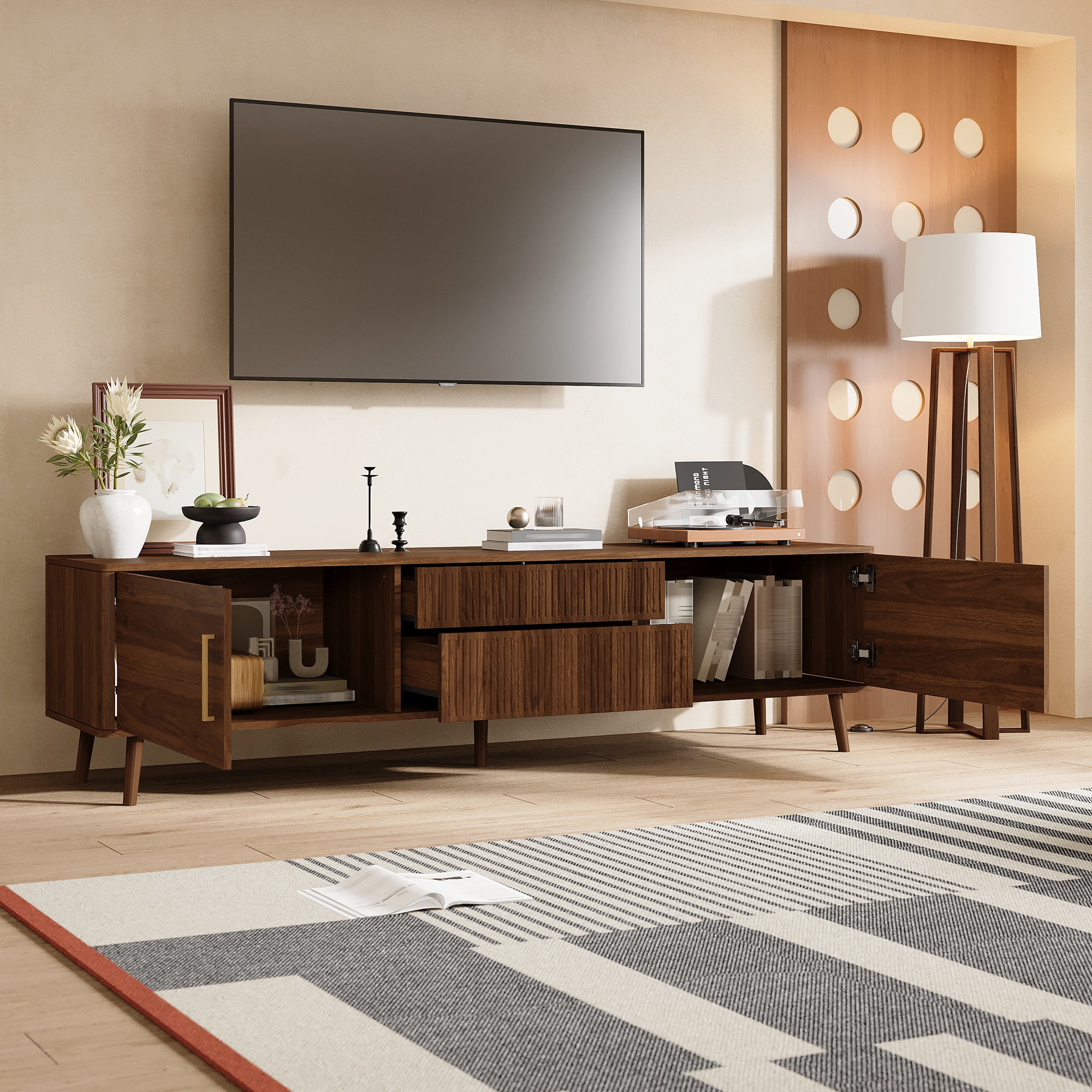 Selma Storage Solid Wood TV Stand
