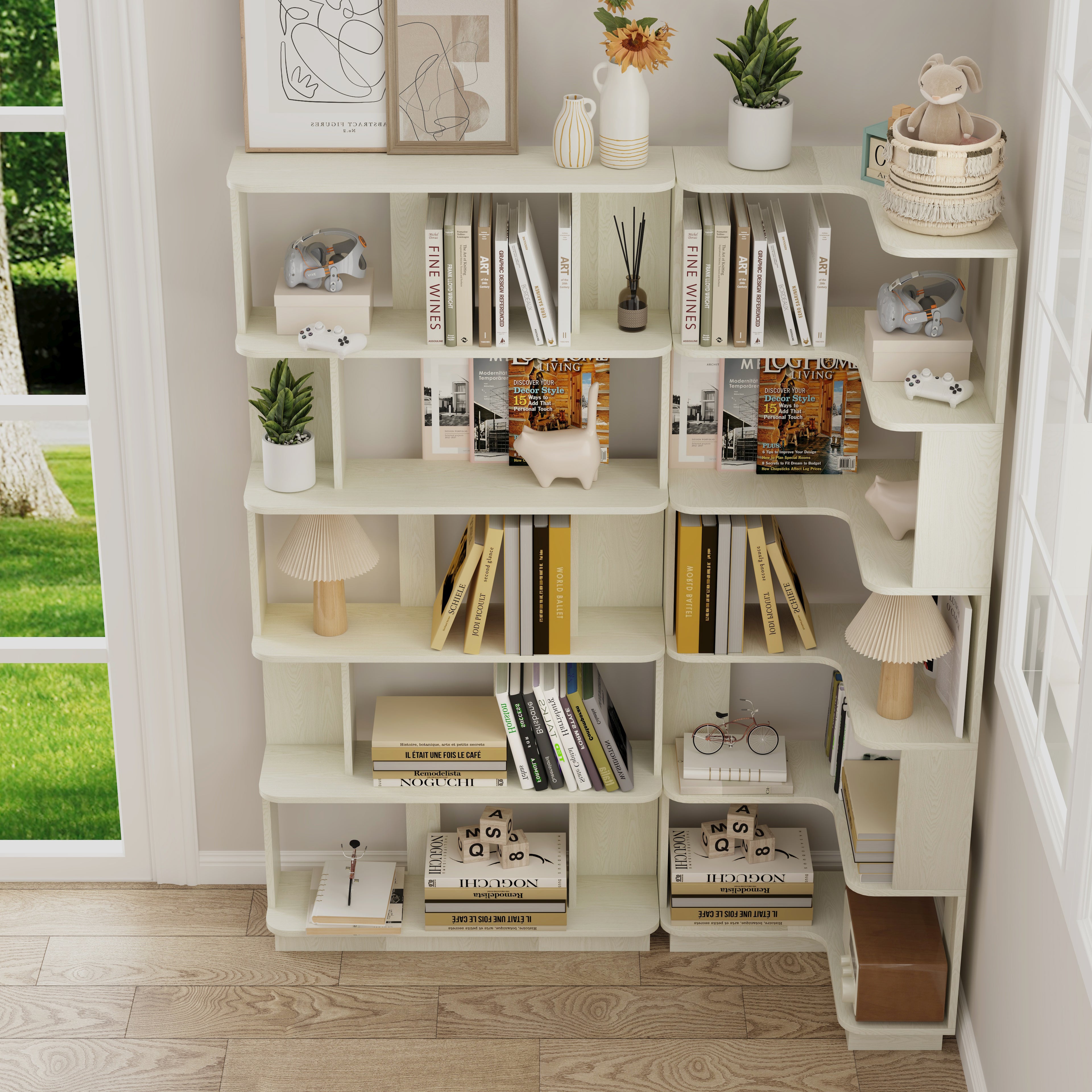 Ingolf Corner Oak Bookshelf