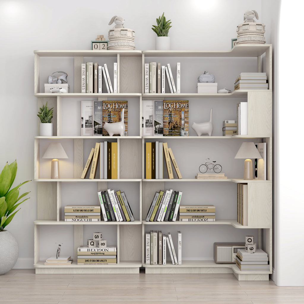 Halla Corner Oak Bookshelf