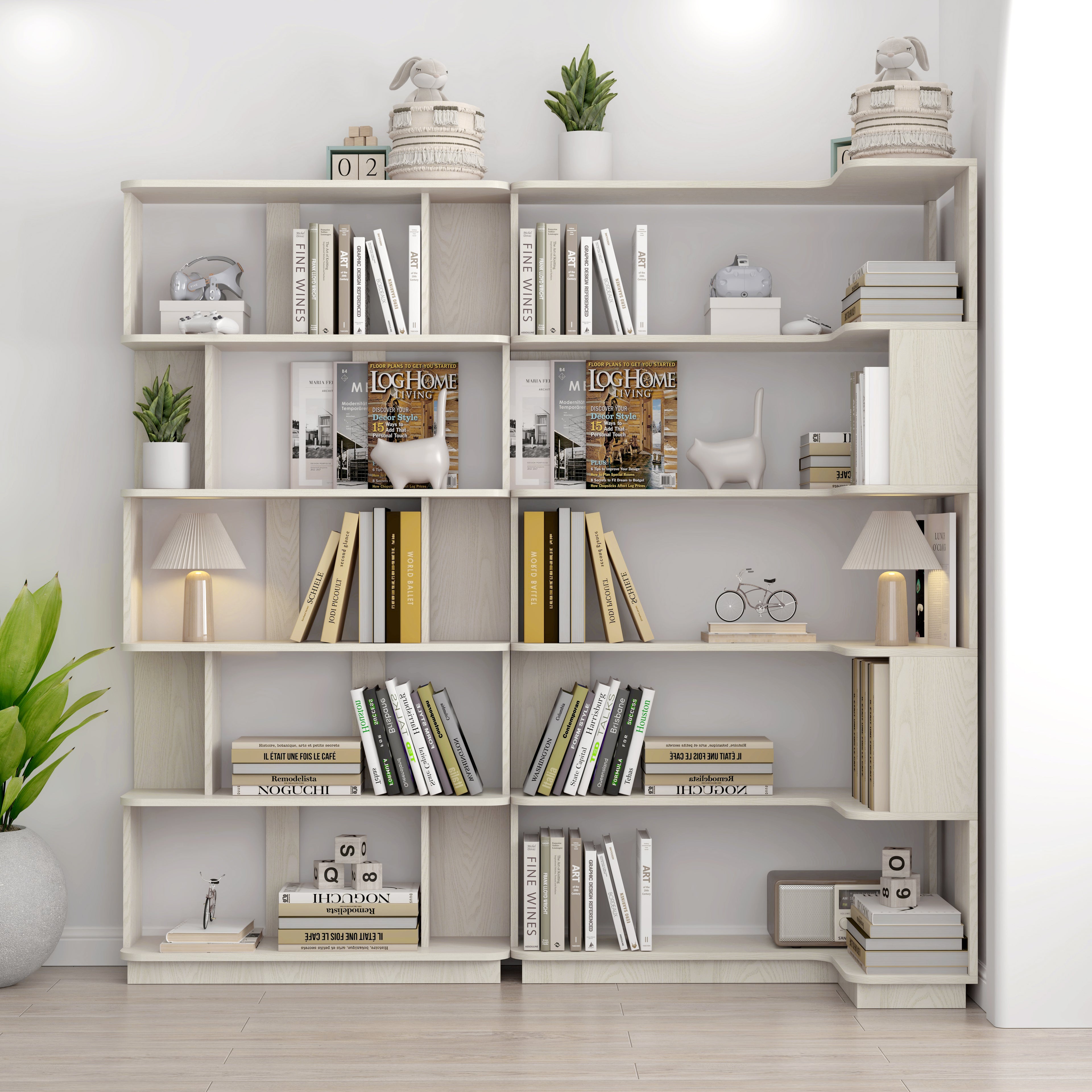 Halla Corner Oak Bookshelf