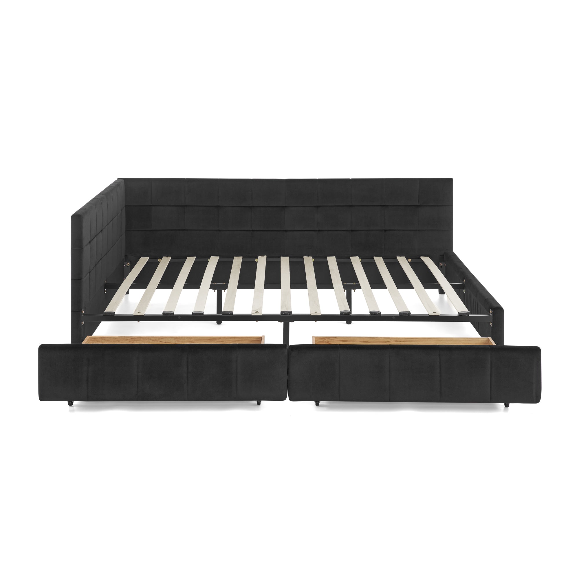 Jorun Storage Velvet Queen Bed Frame