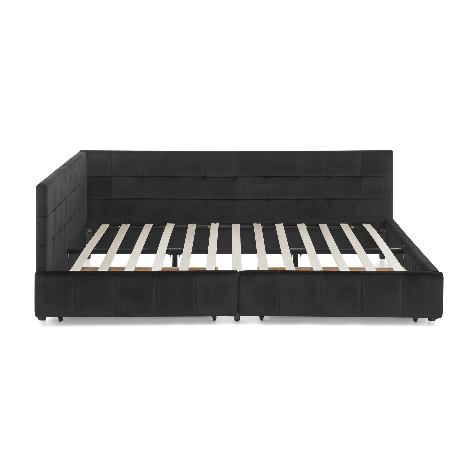 Jorun Storage Velvet Queen Bed Frame