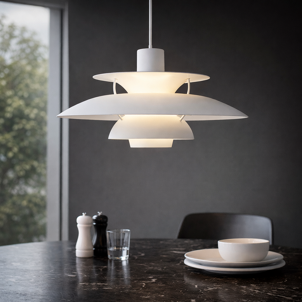 Pendant Lamp With Layered Discs For Soft Light