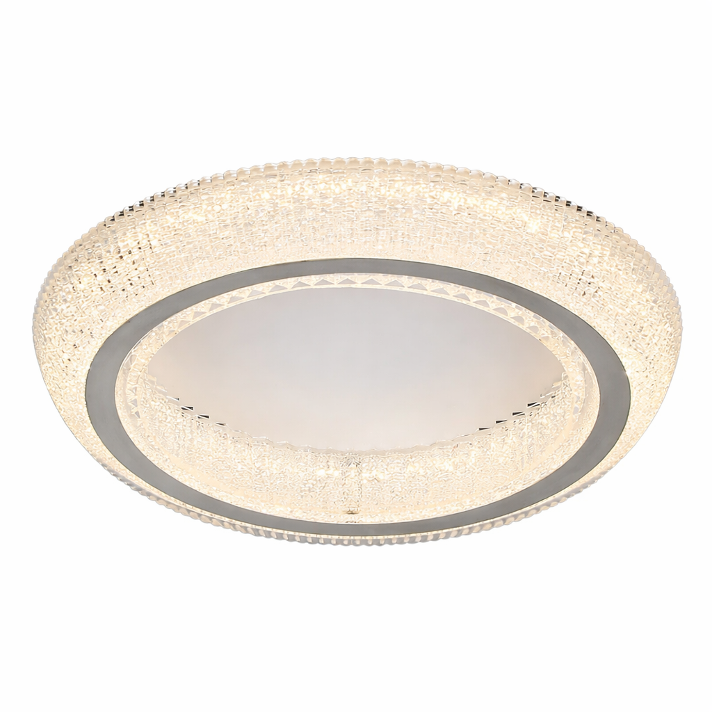 Loftlampe med krystaldetaljer og LED-belysning