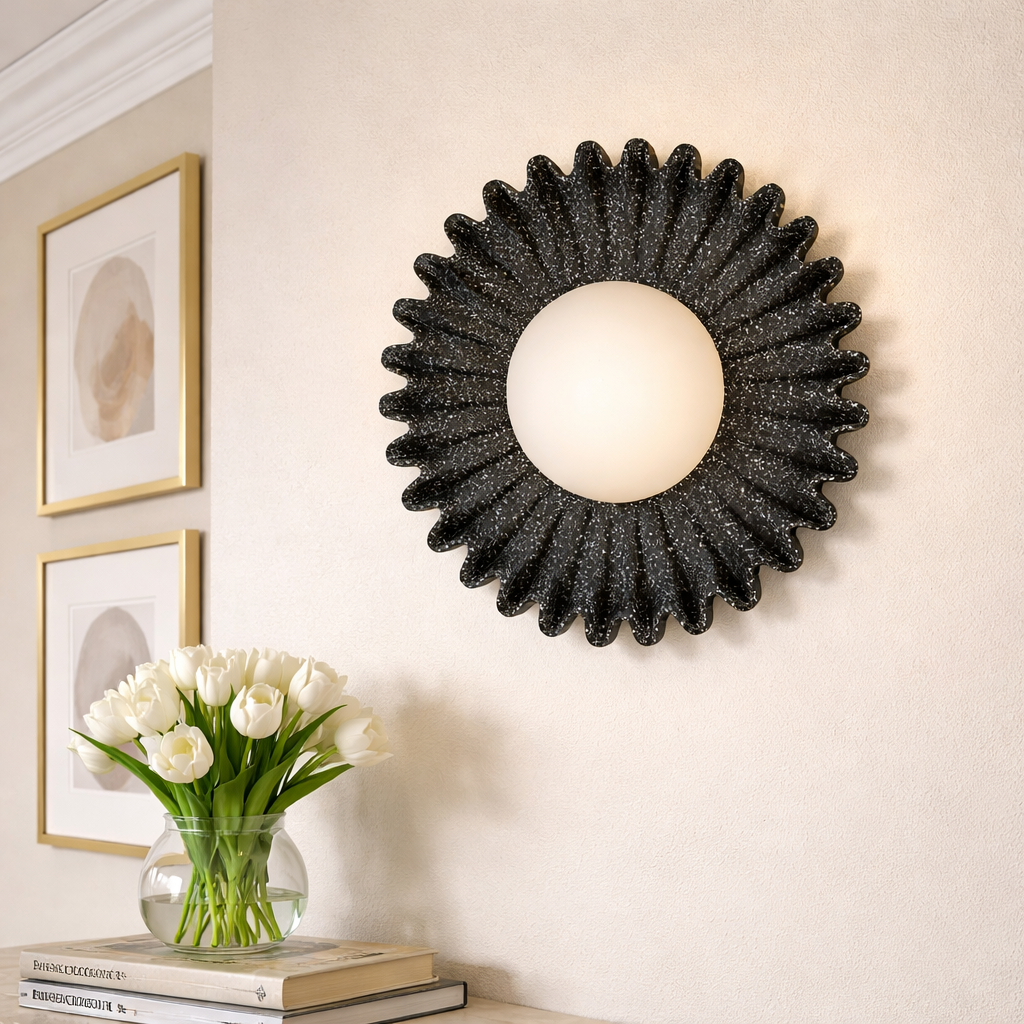 Ceramic Flower Wall Lamp in Nordic Style
