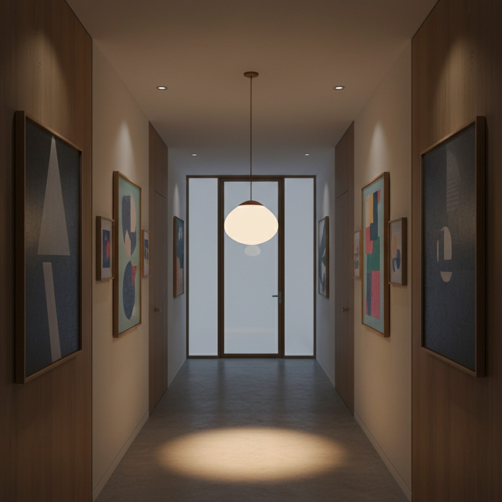 Lunora Dome Pendant Lamp - Hallway Setting