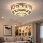 Plafonnier en cristal dimmable avec LED