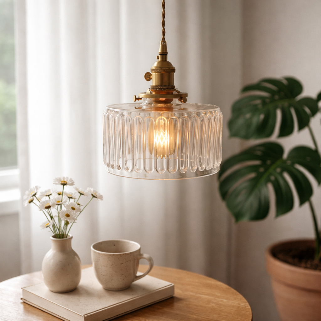 Retro Pendelbelysning med Messing og Glas