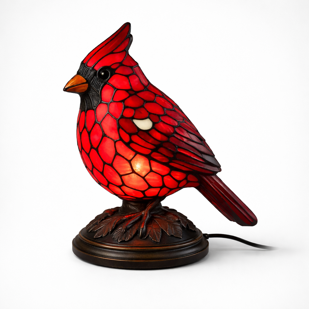 Rødhals Fugledekoration med Lys