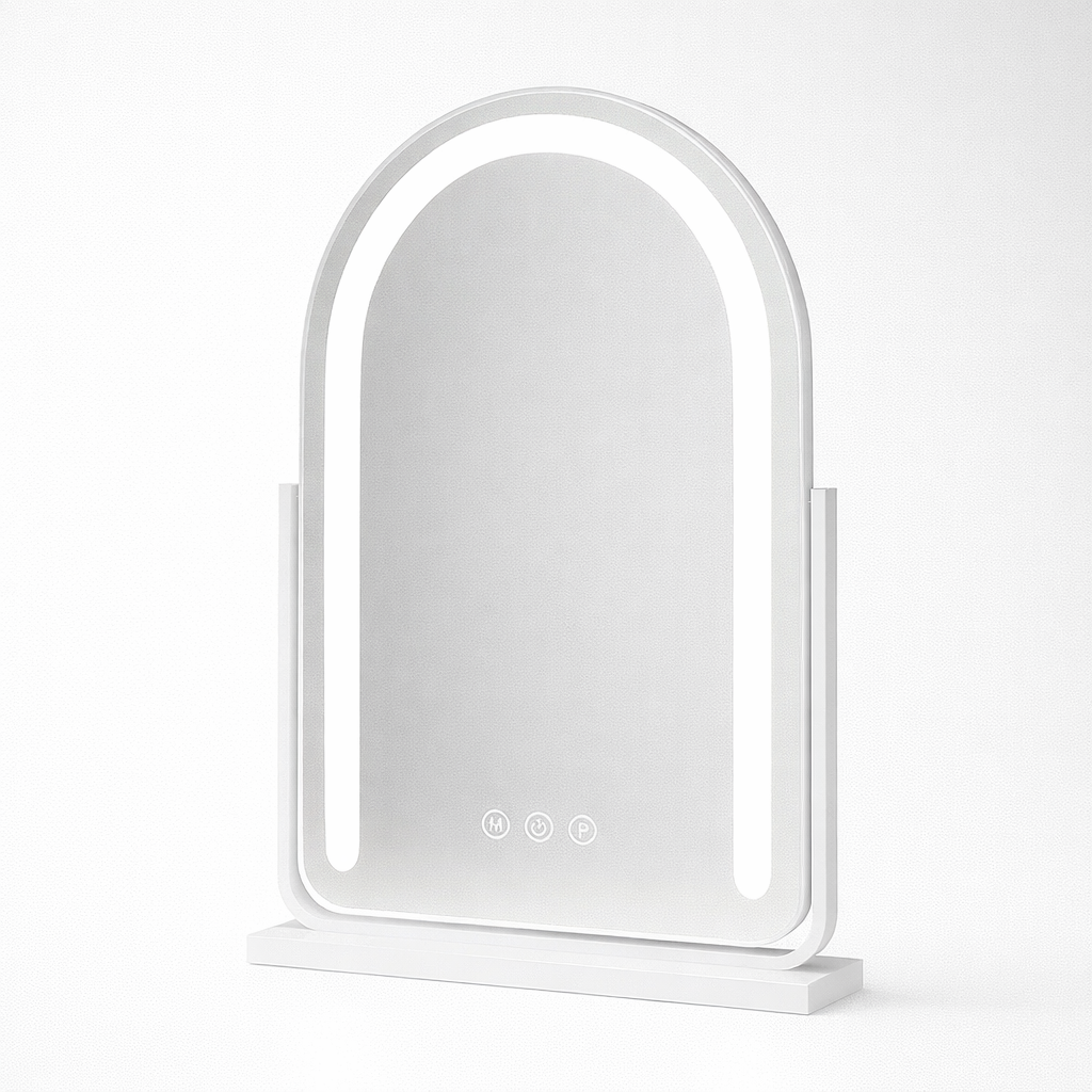 Dimmable Arc-Shaped LED Bathroom Mirror