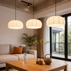 Pendant lamp with silk shade for living room