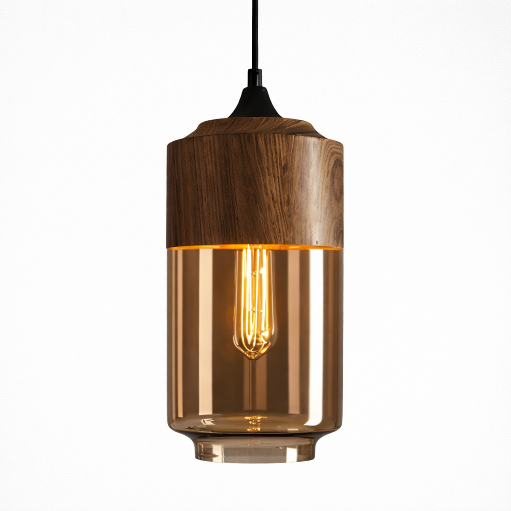 Skandinavisk Loftslampe med Retro Glaselement