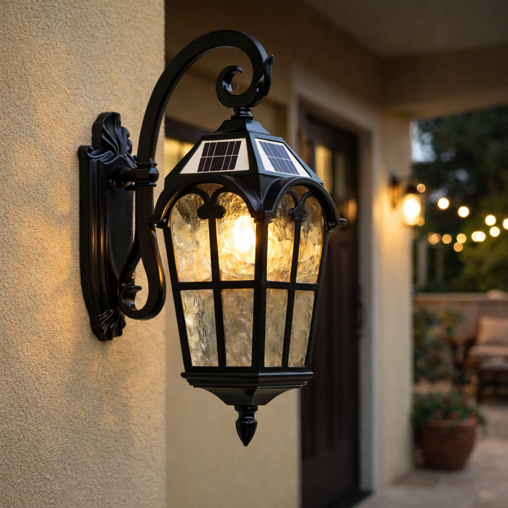 Romersk Stil Solcelle Vægbelysning til Udendørsbrug