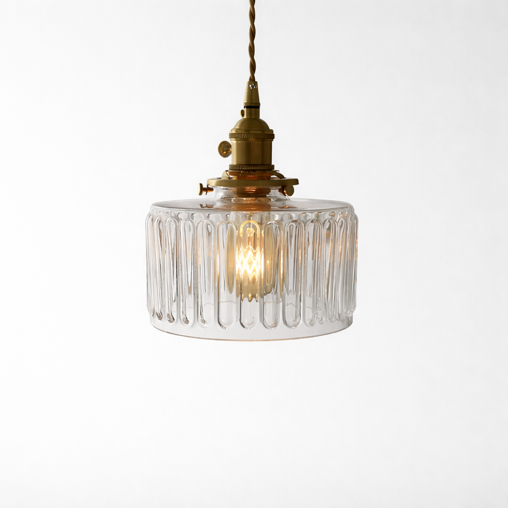 Retro Pendelbelysning med Messing og Glas