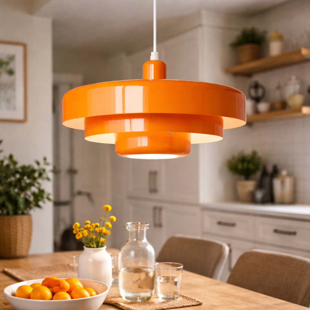 Orange LED Loftarmatur med Retro Udstråling