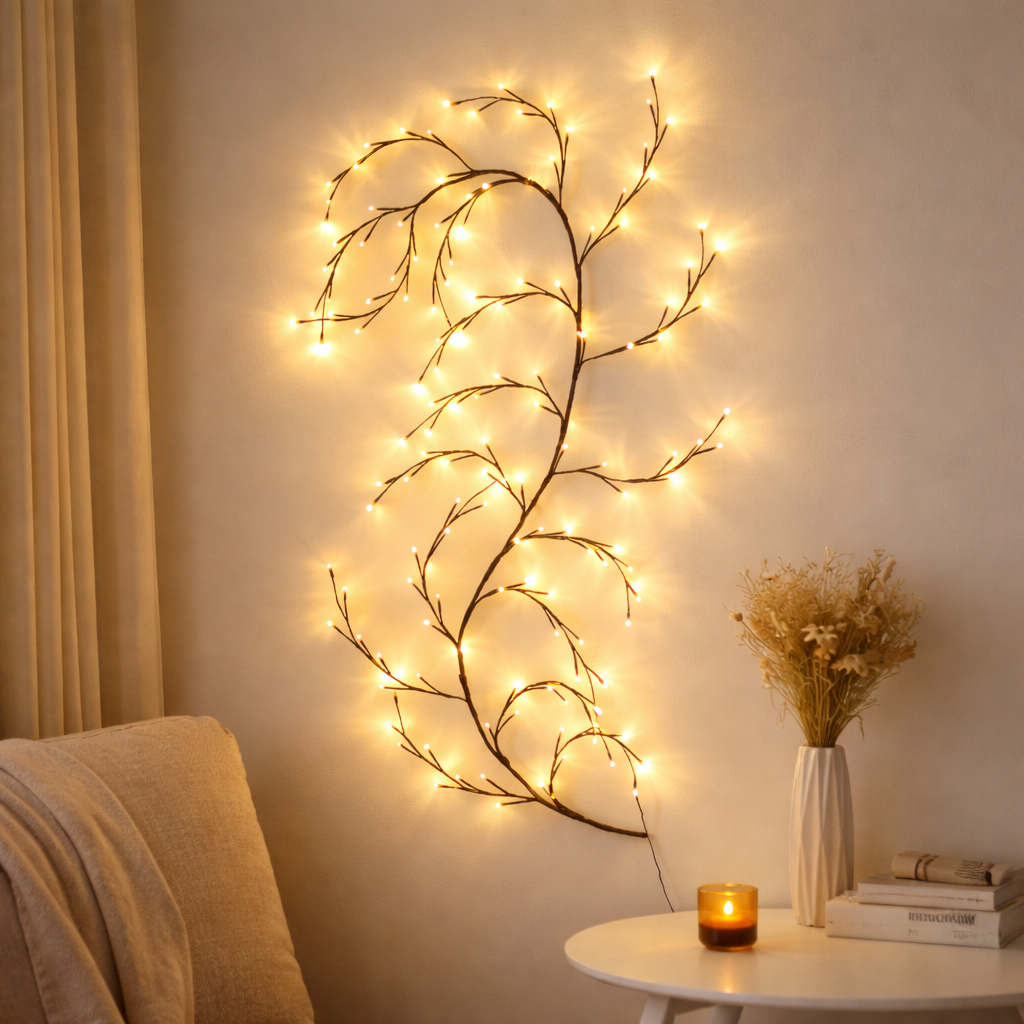 Illuminated birch tree decoration