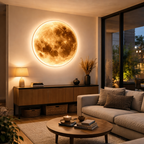 Wandleuchte mit Vollmond-Relief