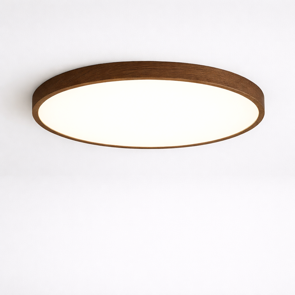 Loftlampe med trælook