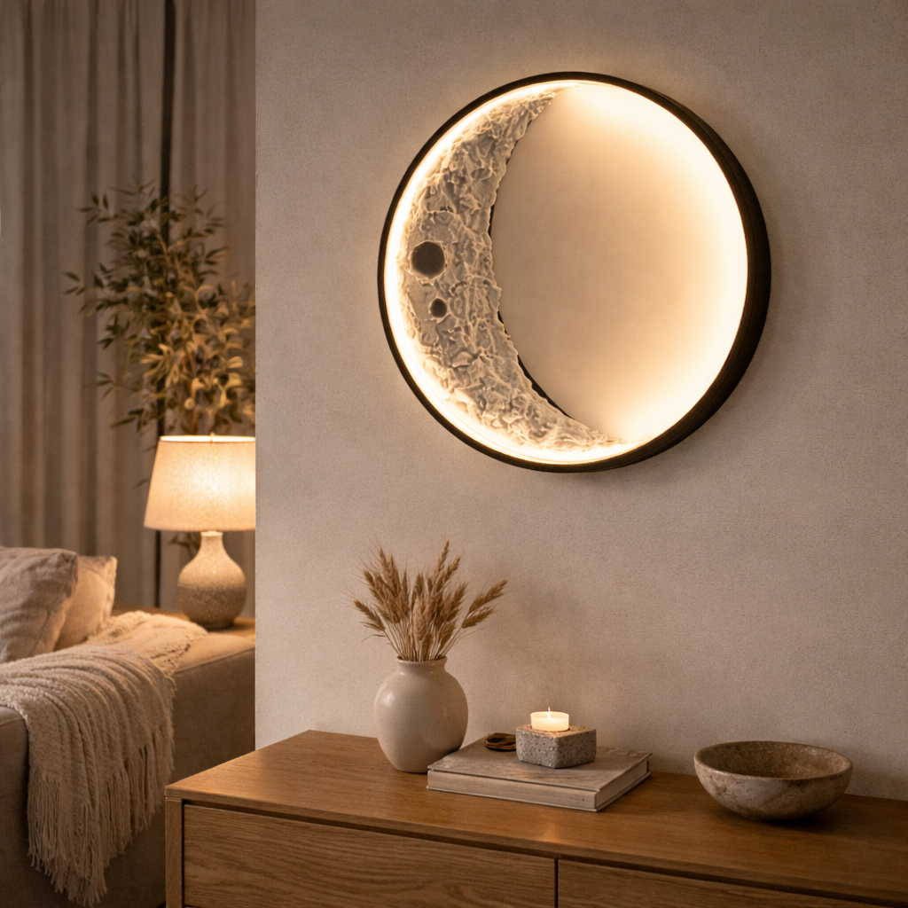3D Maan Wandlamp