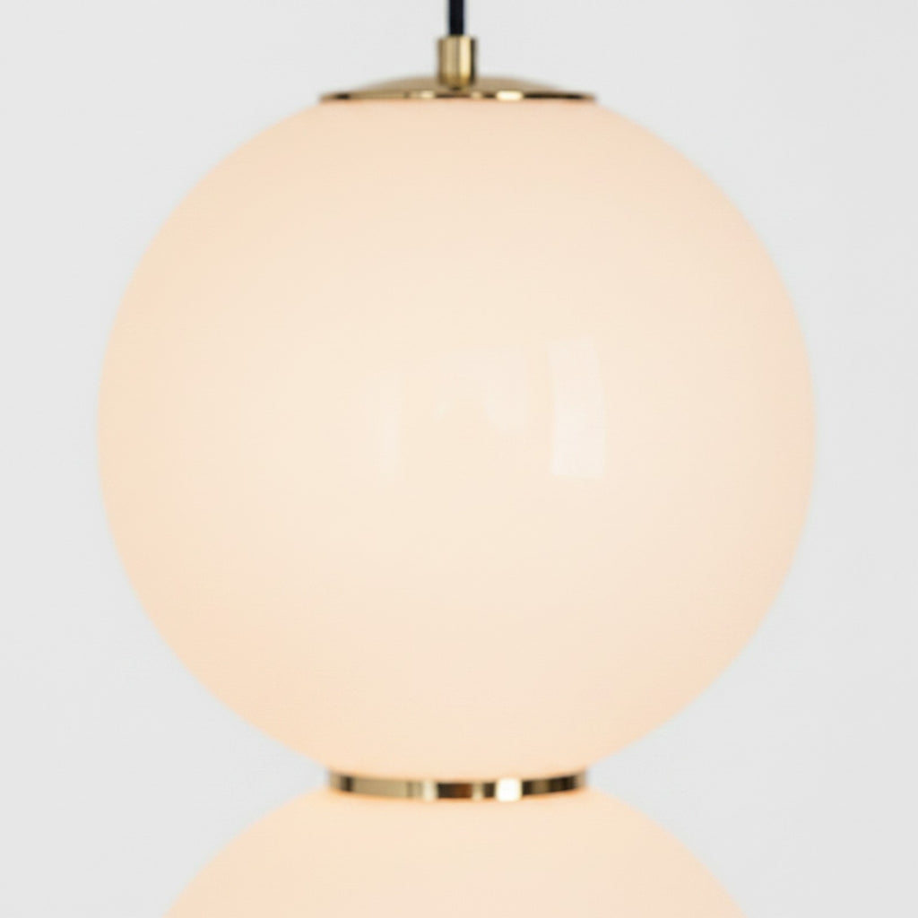 Pearls E Double Suspension Light - Opal Glass Detail Close-up