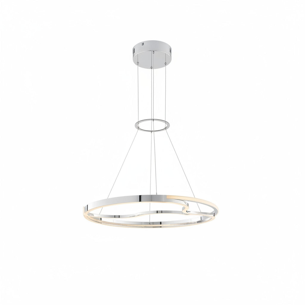 Minsk Single Round Chandelier Chrome - alternate angle