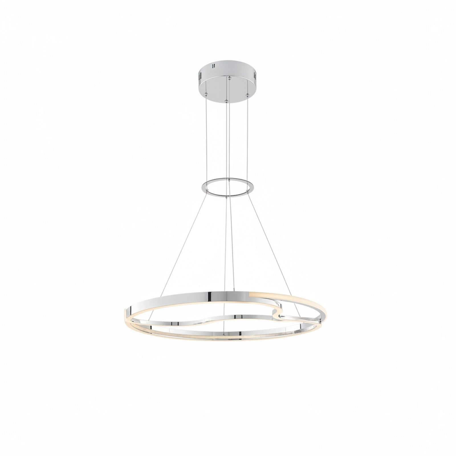 Minsk Single Round Chandelier Chrome - alternate angle