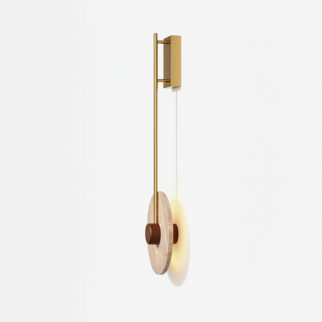 Veil Travertine Wall Lamp - Side Angle