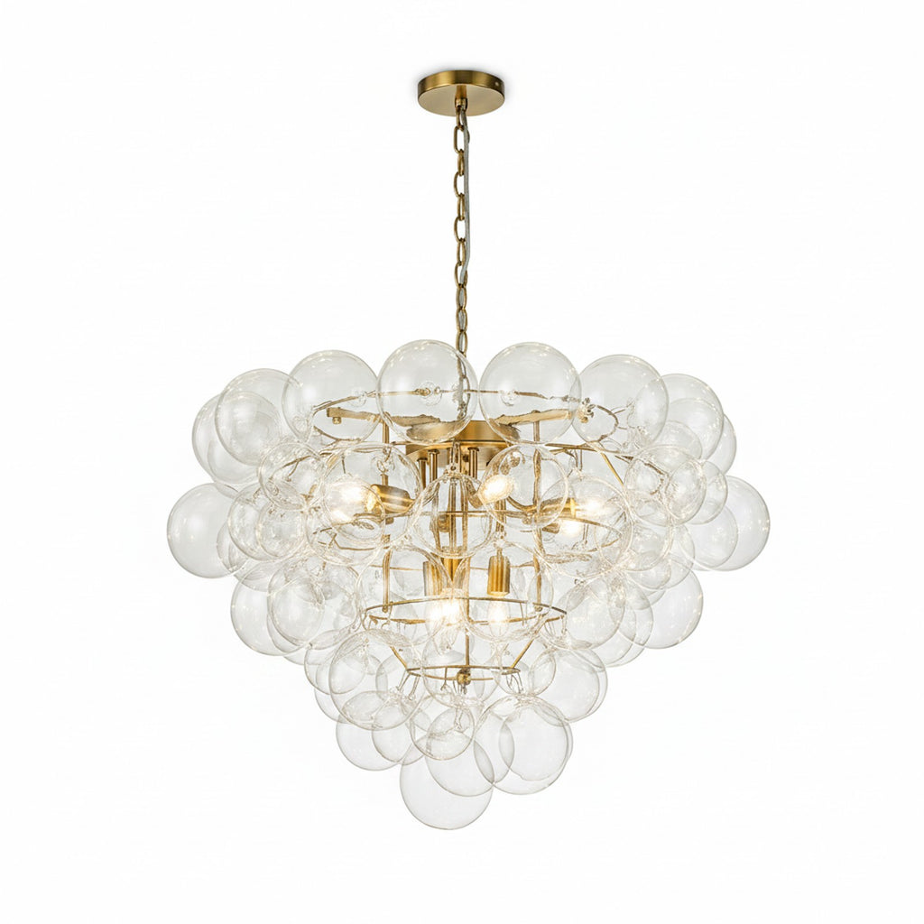 Luxury Cluster Grape Clear Glass Bubble Chandelier - Anchor Shot