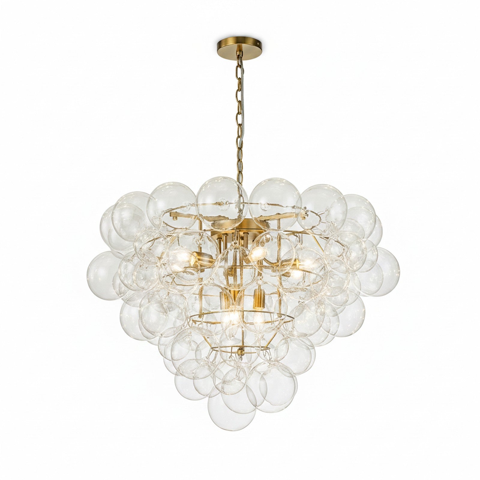 Luxury Cluster Grape Clear Glass Bubble Chandelier - Anchor Shot