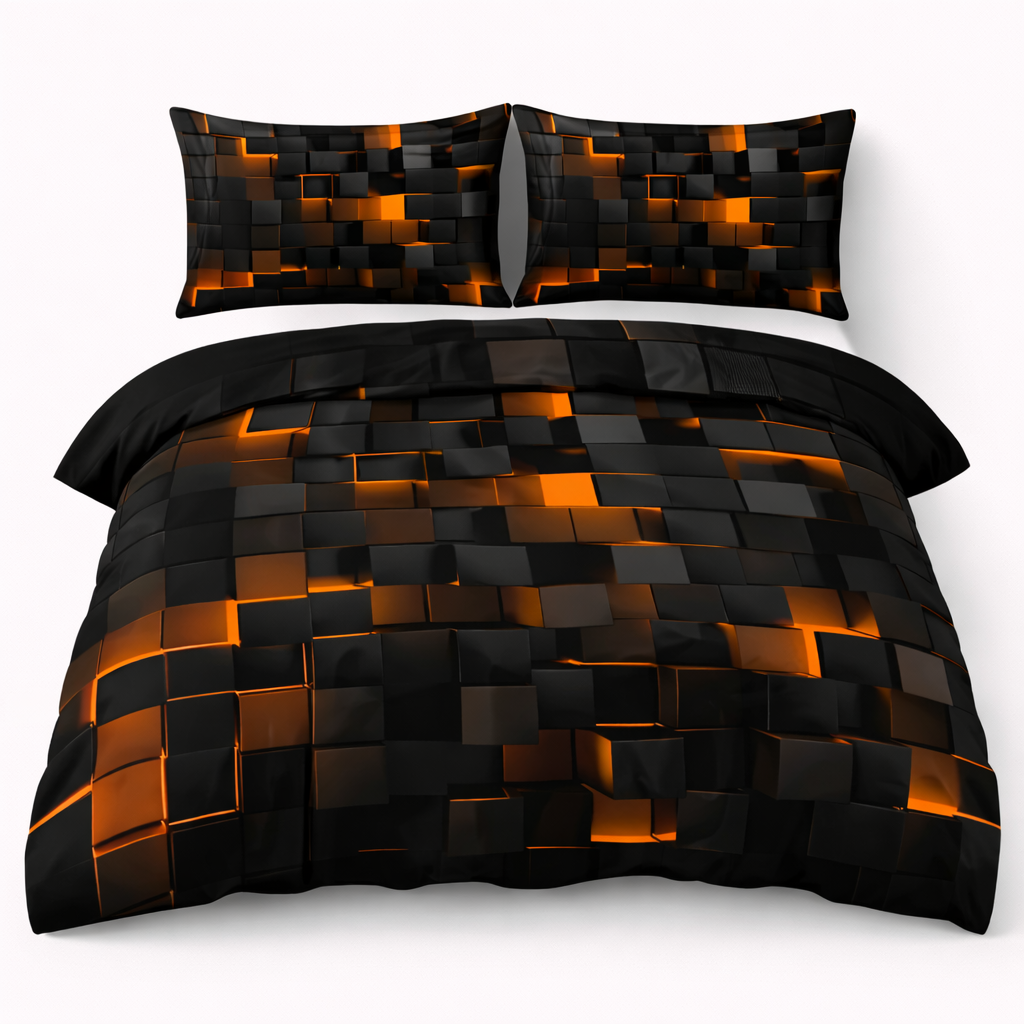 Duvet Cover Set with Geometric Line Design