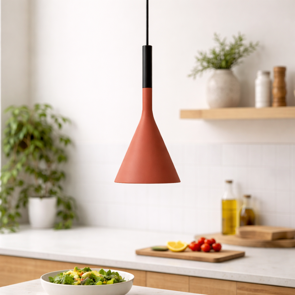 Suspension industrielle en béton à forme épurée