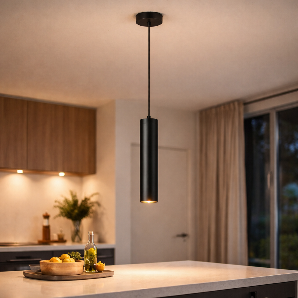 Hängelampe mit einem Lichtpunkt und minimalistischem Design