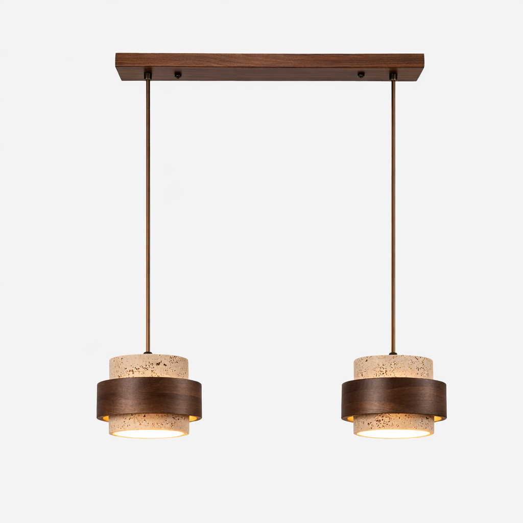 Suspension en travertin design japandi