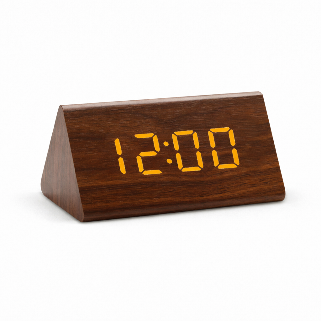 Réveil Digital en Bois avec Affichage LED