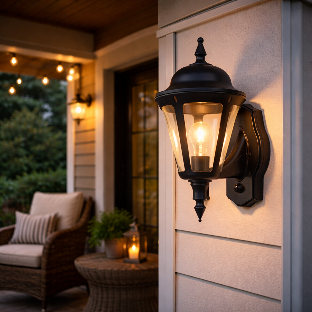 Buitenwandlamp Met Bewegingssensor En Lantaarnvorm