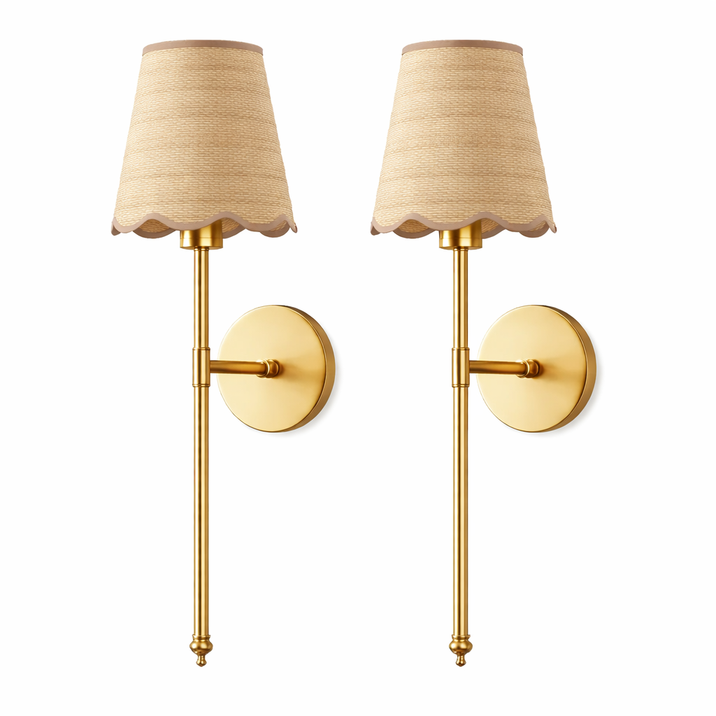 Sæt med 2 ledningsfri væglys i boheme-stil