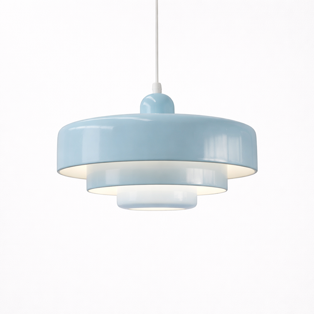 Three-Part Disc Pendant Lamp in Macaron Style